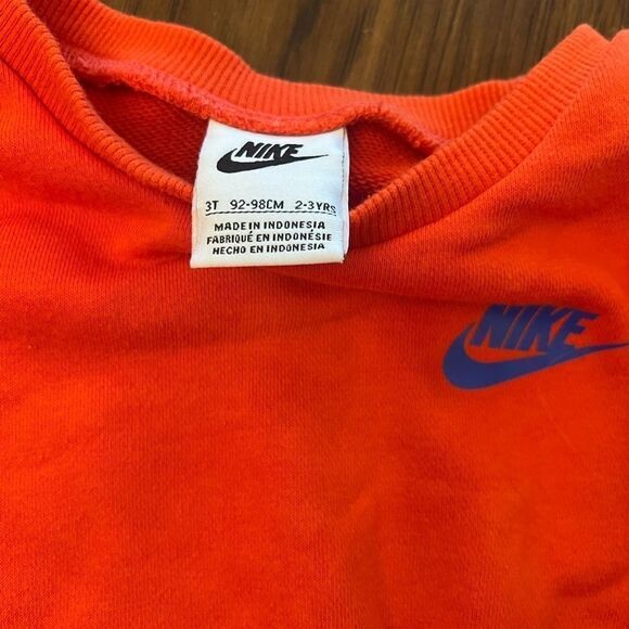 Girls Nike ribbed Retro Orange Sweatshirt. Girls size 3T. Toddler athleisure. - Picture 3 of 5